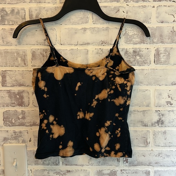 Banana Republic Y2K Womens Small Crop Tank Cami Black Bleached Grunge Whimsigoth - Picture 4 of 6